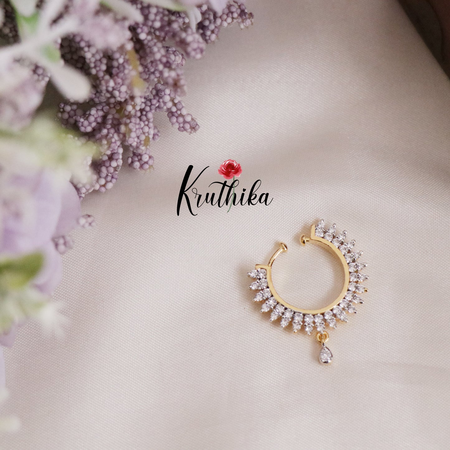 Beautiful CZ Sparking Nose Rings-No Piercing Required N40