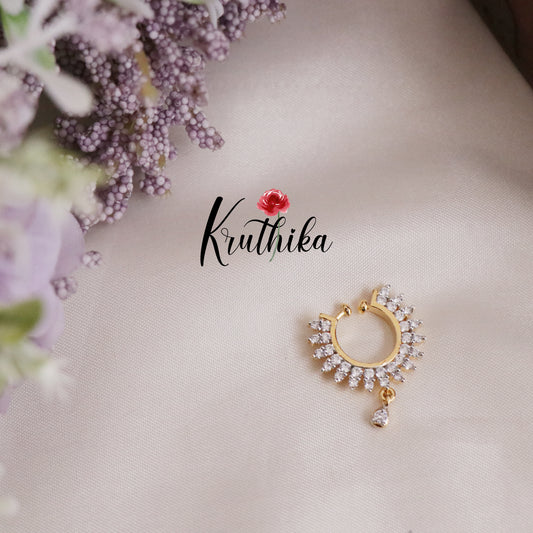 Beautiful CZ Sparking Bloom Nose Rings-No Piercing Required N42