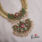 Royal Peacock Antique Jadau Kasu Haram with Pearl Drops LH1930
