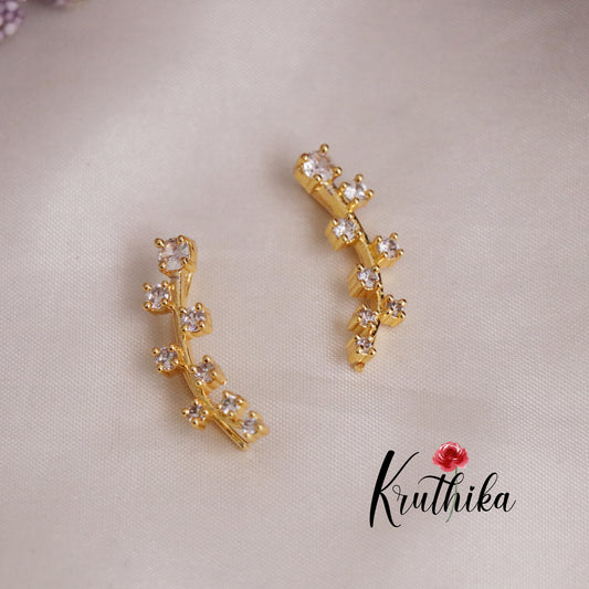 Beautiful Daisy Trail Ear Climbers Earcuff E460