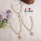 Elegant CZ Sparking Starlight Orchid with Pearl Drops Necklace NC2147 (Available In 3 Colours)