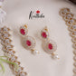 Elegant CZ Sparking Starlight Orchid with Pearl Drops Necklace NC2147 (Available In 3 Colours)