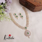 Elegant CZ Sparking Starlight Orchid with Pearl Drops Necklace NC2147 (Available In 3 Colours)