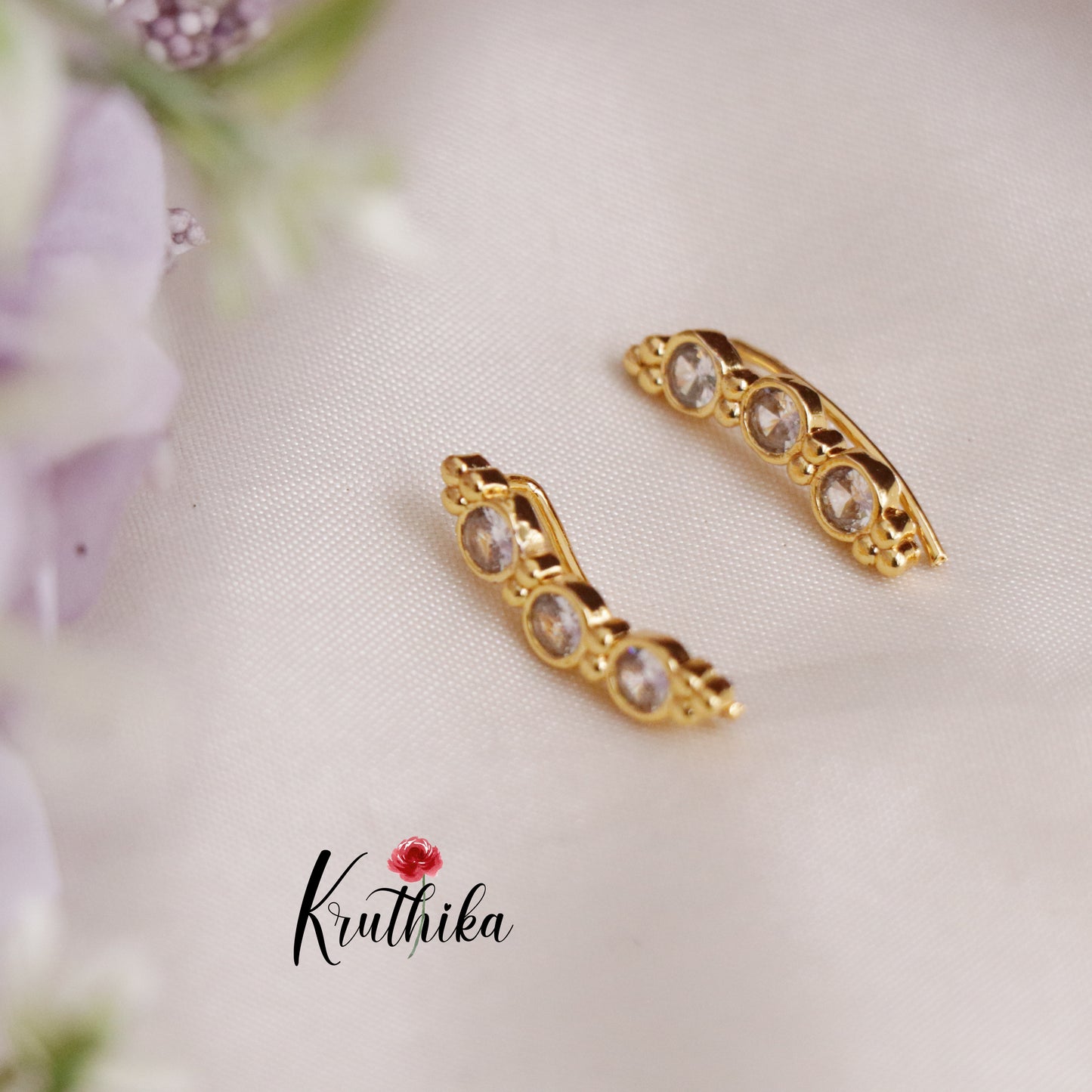Simple Stone Line Earcuffs E451