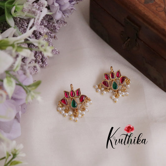Beautiful Lotus Glow Studs Earcuffs | upper earrings | Bugadi Earrings E463