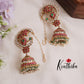 Royal Multi Stone- Jadau Peacock Jhumkas Earcuff with Earchains E429