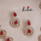 Beautiful Golden Spiral CZ Stone Necklace Set NC2093
