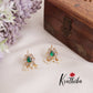 Trendy Emerald Lotus Glow Studs Ear cuffs | upper earrings | Bugadi Earrings E465 (Available  in 2 Colours)