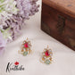 Trendy Emerald Lotus Glow Studs Ear cuffs | upper earrings | Bugadi Earrings E465 (Available  in 2 Colours)