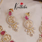 Royal Sparking CZ Charm Necklace Set NC2089 (Available in 2 Colours)