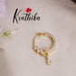 Beautiful Sparking CZ Gold Finish Teardrop Nose Ring N34