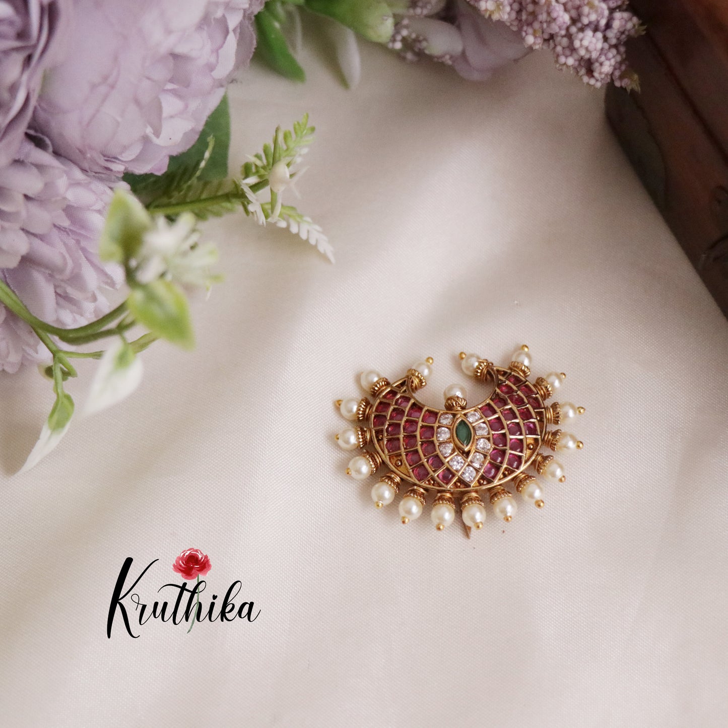 Gorgeous Kemp Antique Chandra Surya Hair Ornaments J184