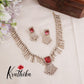 Trendy CZ Sparkling Fern Victorian Necklace Set NC2089 (Available in 2 Colours)