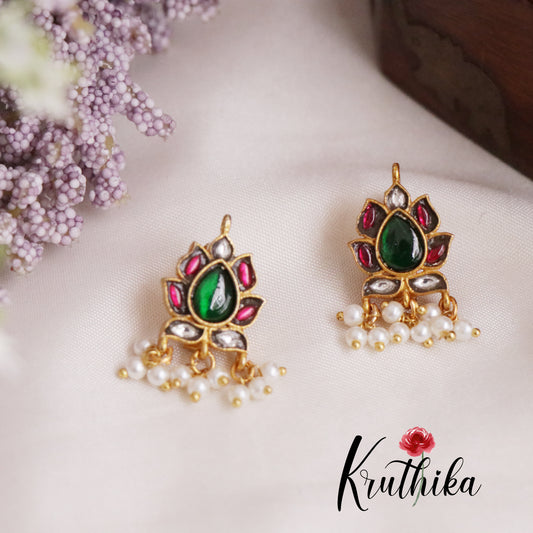 Beautiful Lotus Glow Studs Earcuffs | upper earrings | Bugadi Earrings E455