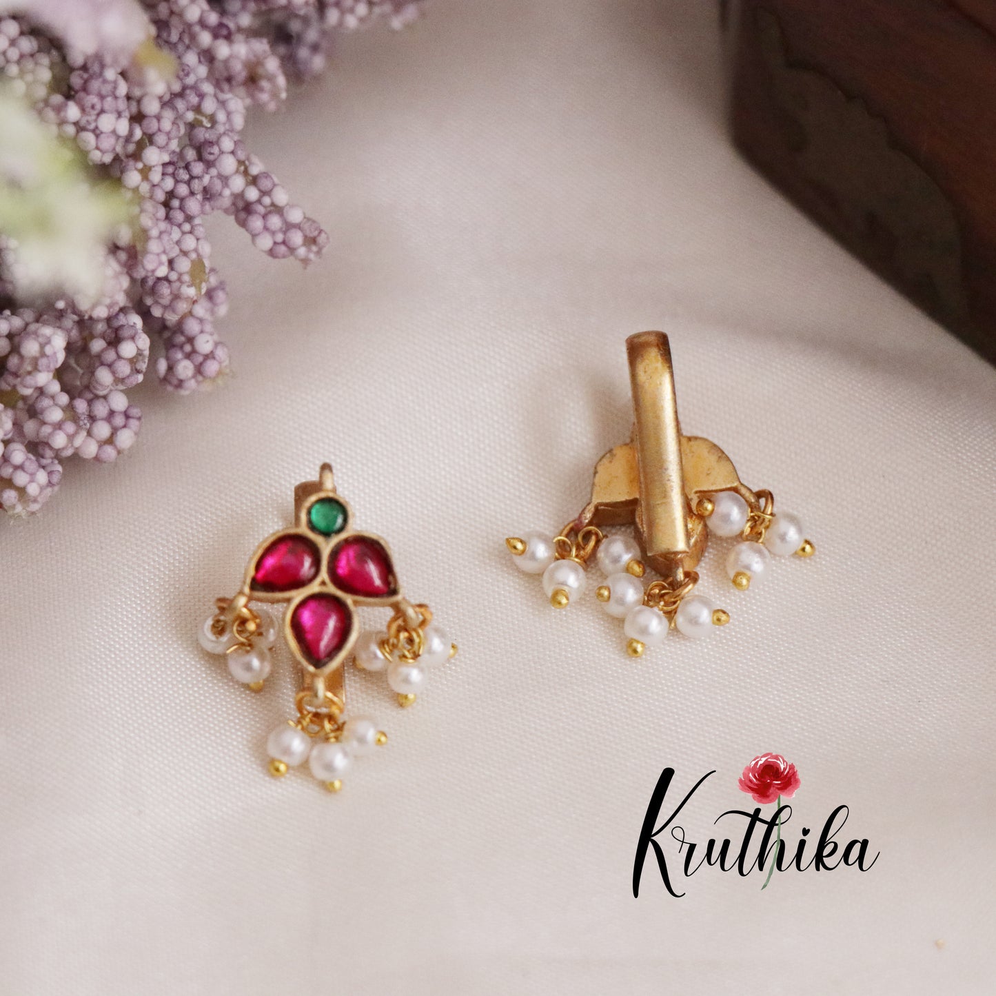 Beautiful Jadau Earcuffs | upper earrings | Bugadi Earrings E614