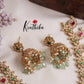 Royal Peacock Jadau Necklace with Pastel Green Drops NC2158