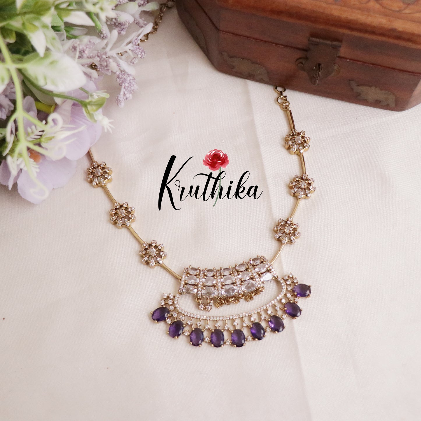 Gorgeous Floral Kundan Contemporary Necklace Set NC2107 (Available in 6 Colours)