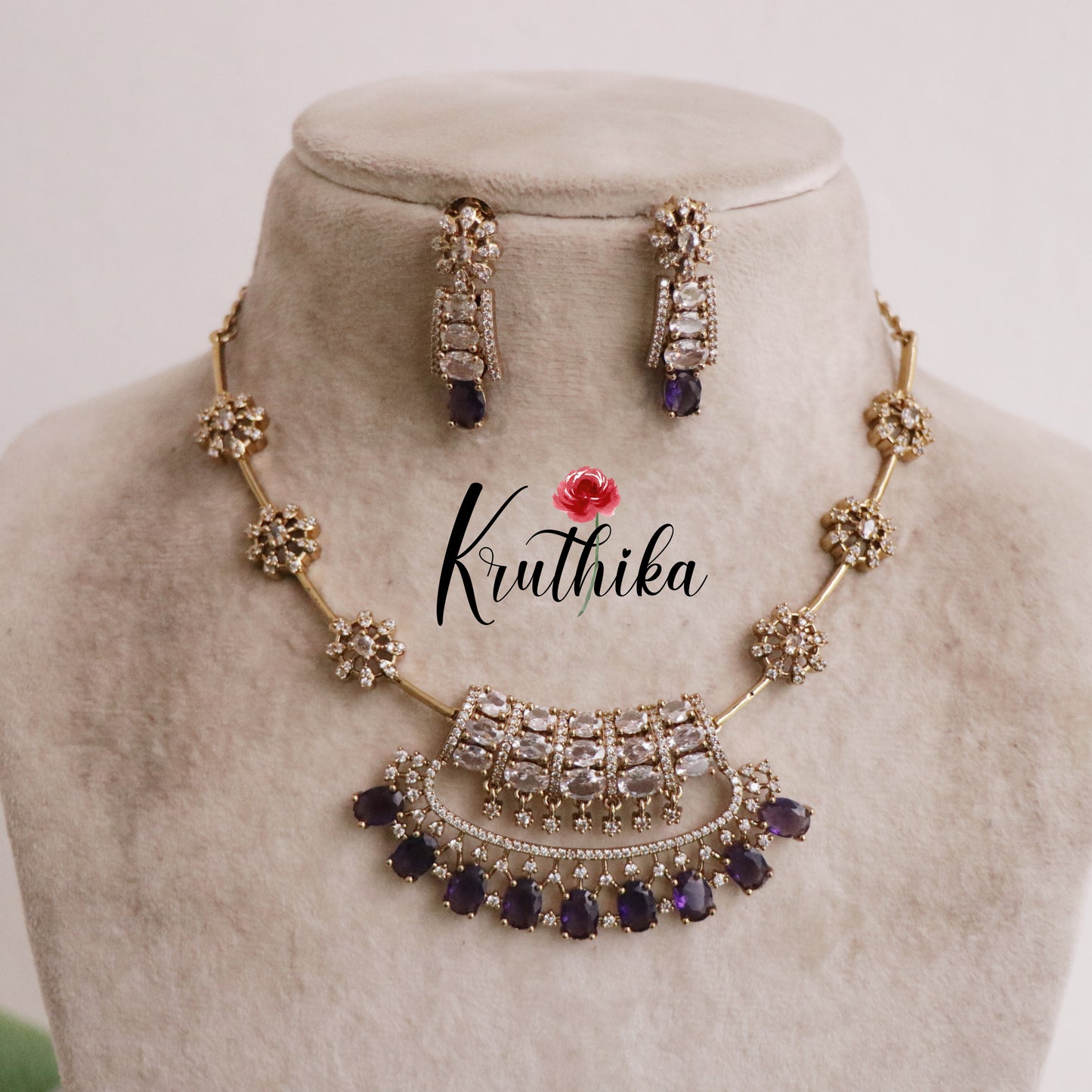 Gorgeous Floral Kundan Contemporary Necklace Set NC2107 (Available in 6 Colours)