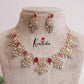 Royal Sparking CZ Charm Necklace Set NC2089 (Available in 2 Colours)
