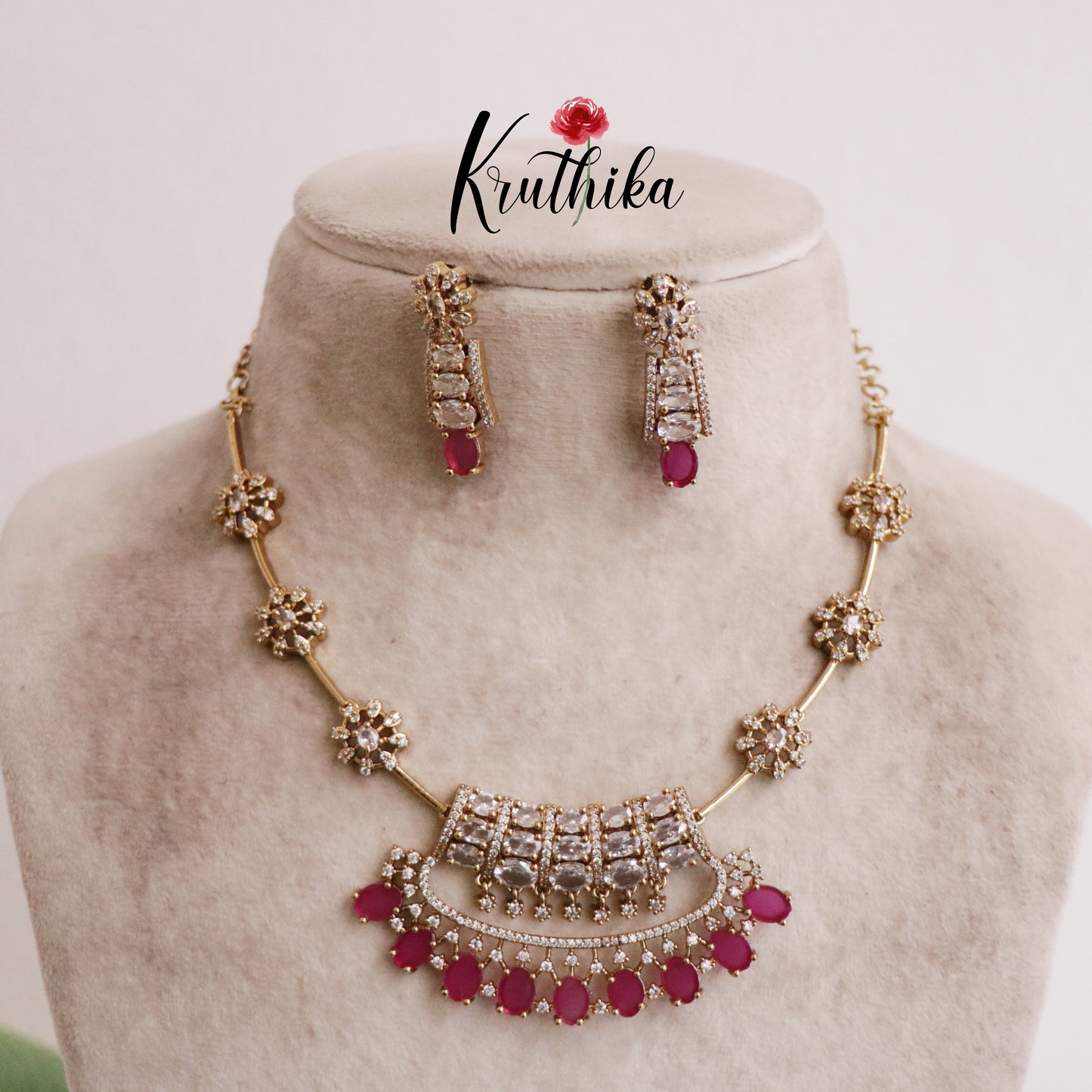Gorgeous Floral Kundan Contemporary Necklace Set NC2107 (Available in 6 Colours)