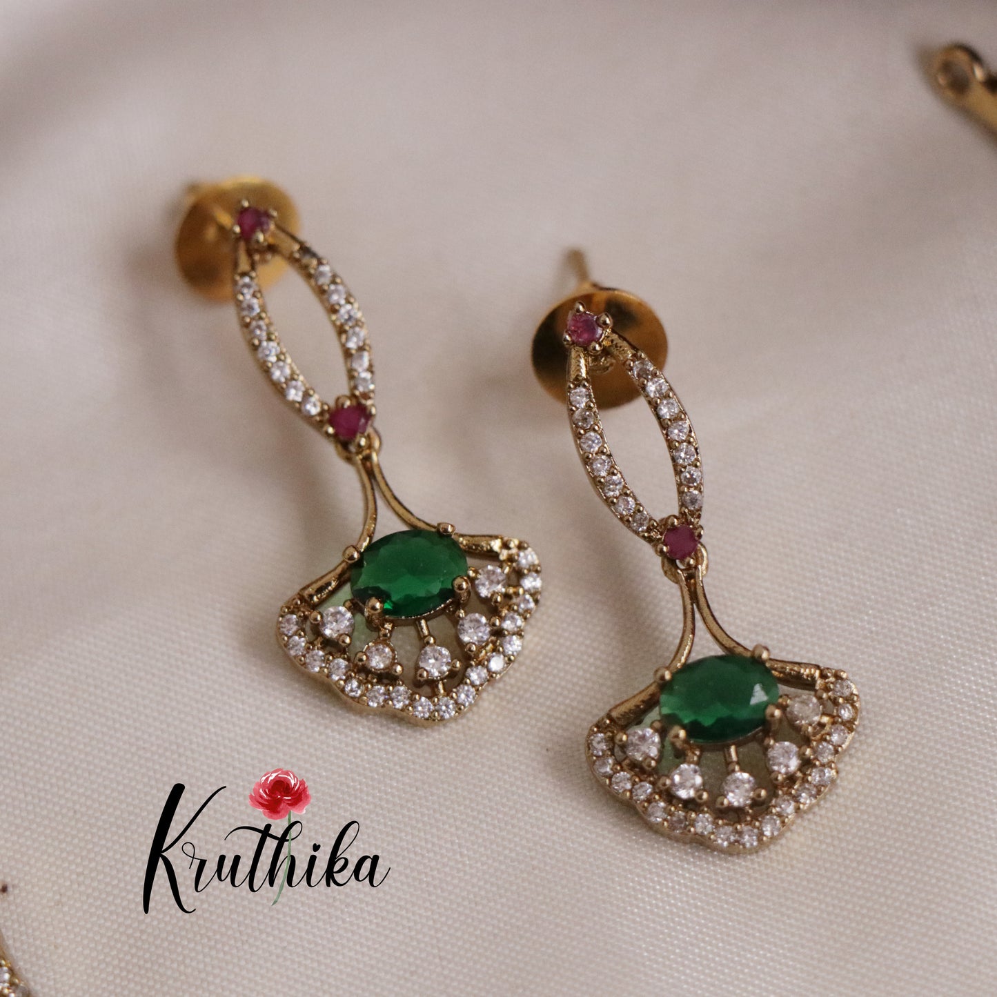 Simple American Diamond Drop Pendants Necklace Set NC1991 (Available in 3 Colours)