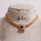 Trendy Six Layer Emerlad Vintage Chandra Multi Stone Necklace with Side AD Pendant NC2184