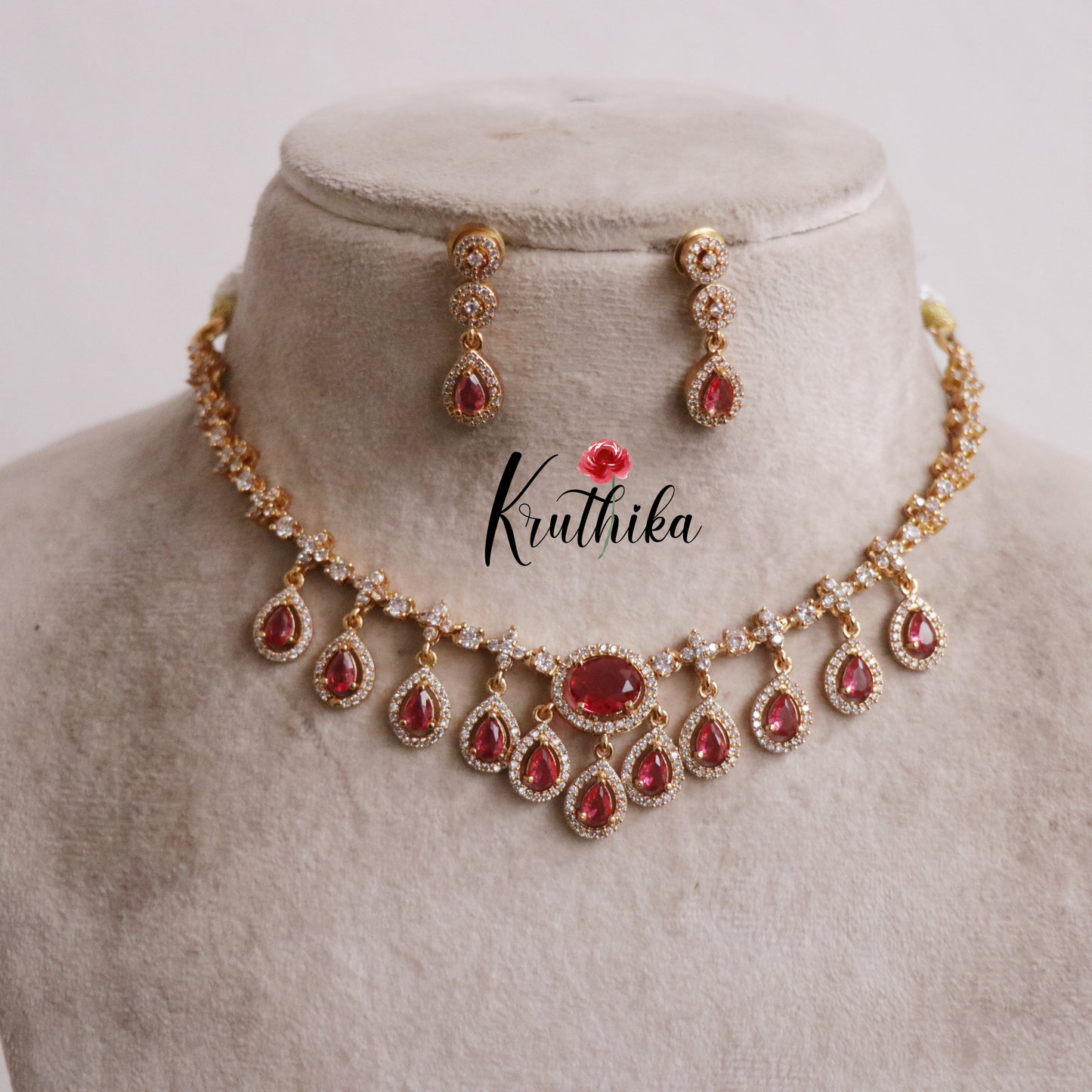 Trendy AD Victorian Necklace NC2193 (Available in 2 Colours)