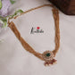 Trendy Six Layer Emerlad Vintage Chandra Multi Stone Necklace with Side AD Pendant NC2184