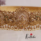 Gorgeous Bridal Antique Traditional Elephant Pallakku Motif Hip Belt with Golden Beads V258