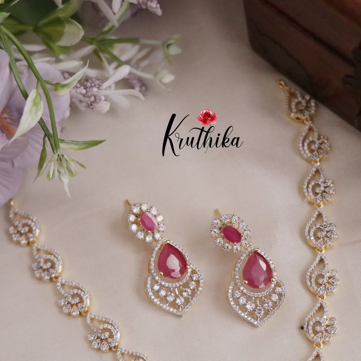 Beautiful Elegant Drop CZ Necklace Set NC2128