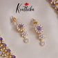 Beautiful Sparkling American Diamond Fringe CZ Necklace NC2136 (Available in 4 Colours)