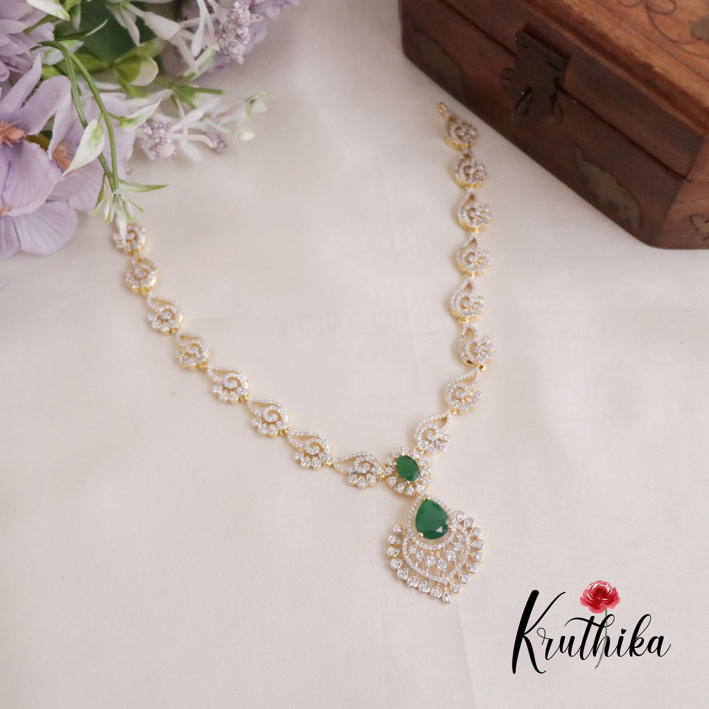 Beautiful Elegant Drop CZ Necklace Set NC2128