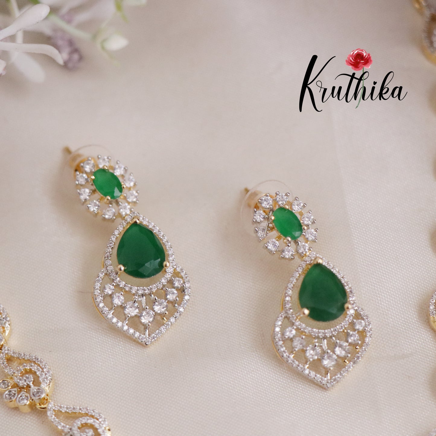 Beautiful Elegant Drop CZ Necklace Set NC2128