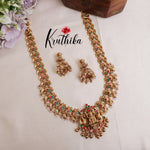Beautiful Traditional Temple Lakshmi Haaram with Jadau Stones NC2101 (Available in 2 Beads)