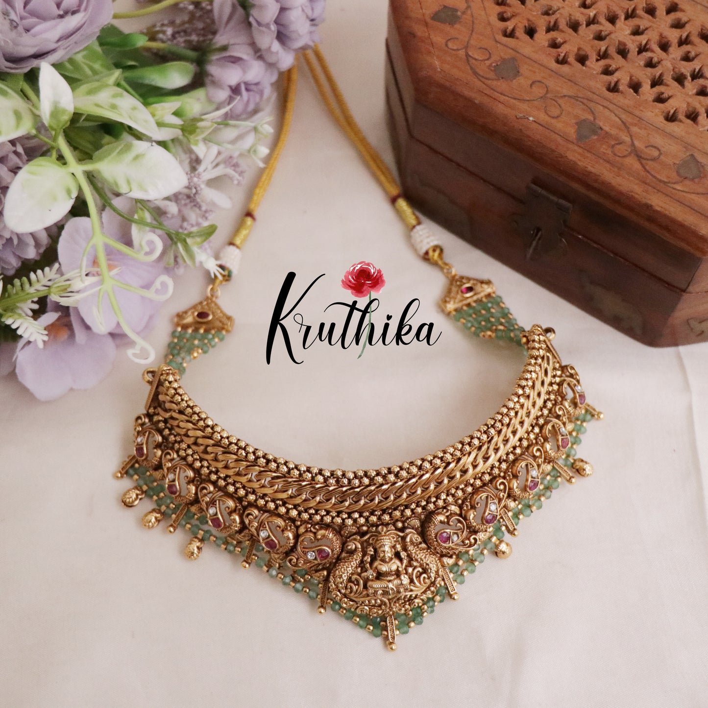 Premium Bridal Jalebi Temple Lakshmi Chocker Set NC2105