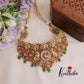 Grand AD Jadau Peacock Temple Lakshmi Bridal Choker Set NC2105