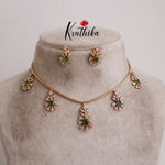 Trendy Twin Tone Sparking AD Necklace Set NC2135 (Available in 2 Colours)