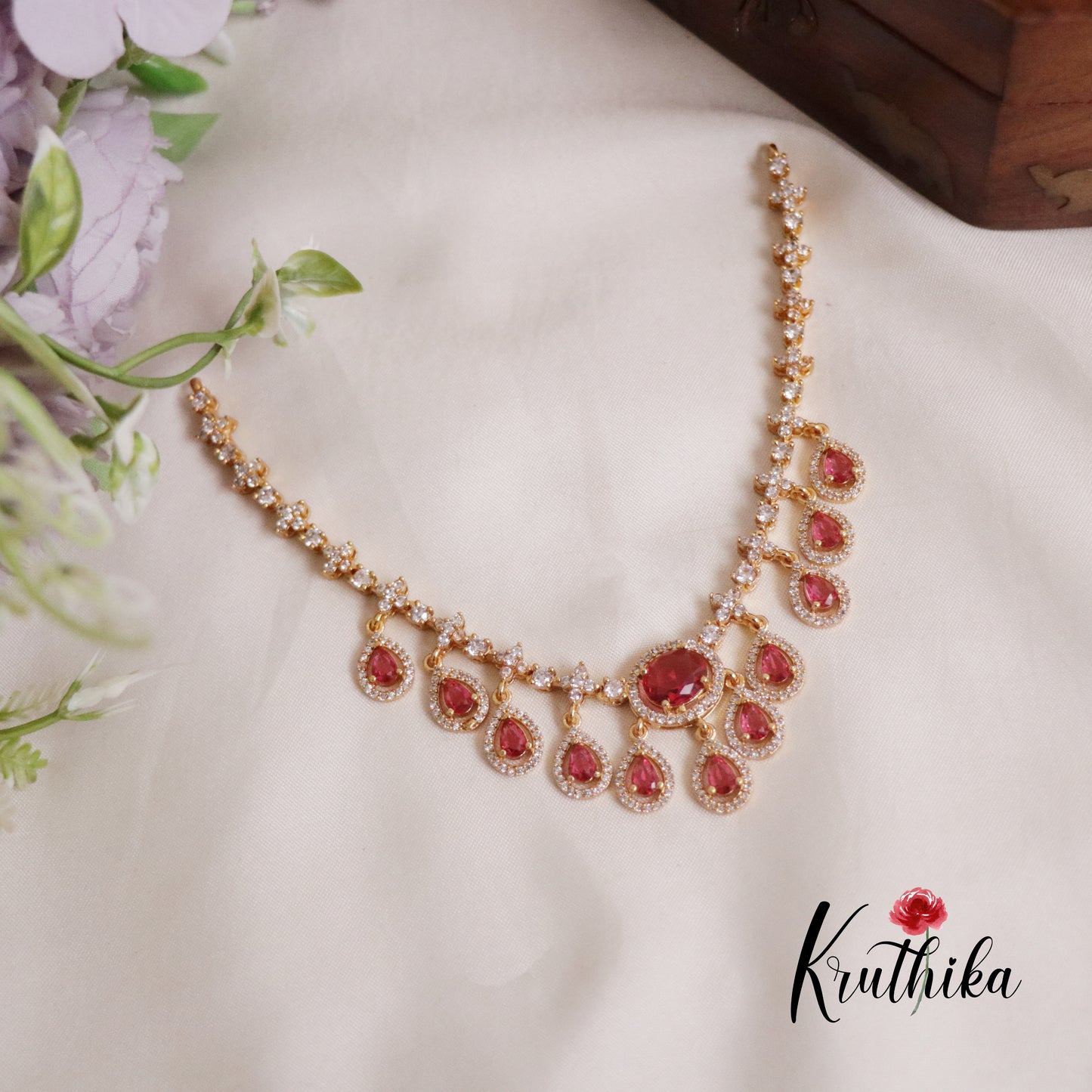 Trendy AD Victorian Necklace NC2193 (Available in 2 Colours)