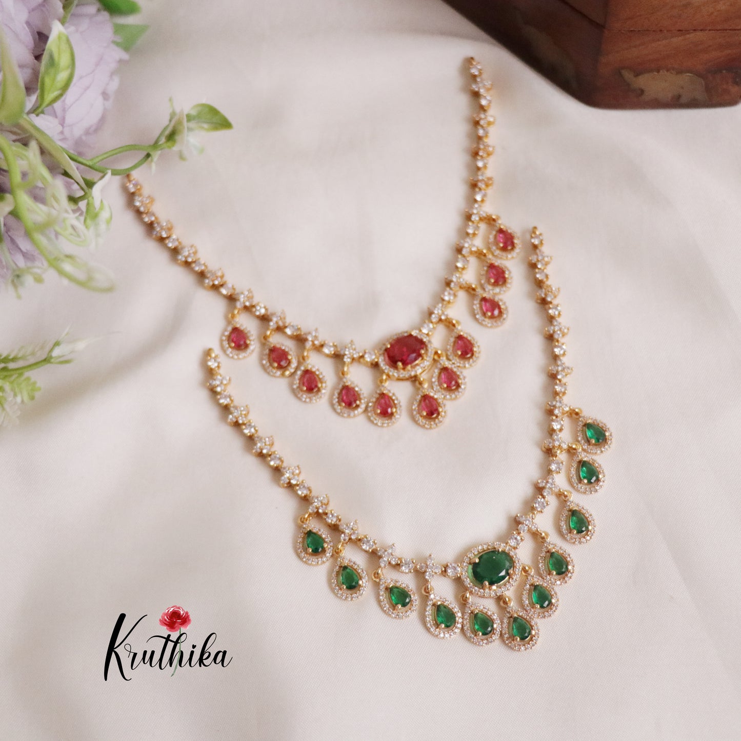 Trendy AD Victorian Necklace NC2193 (Available in 2 Colours)