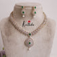 Elegant CZ Sparking Starlight Orchid with Pearl Drops Necklace NC2147 (Available In 3 Colours)