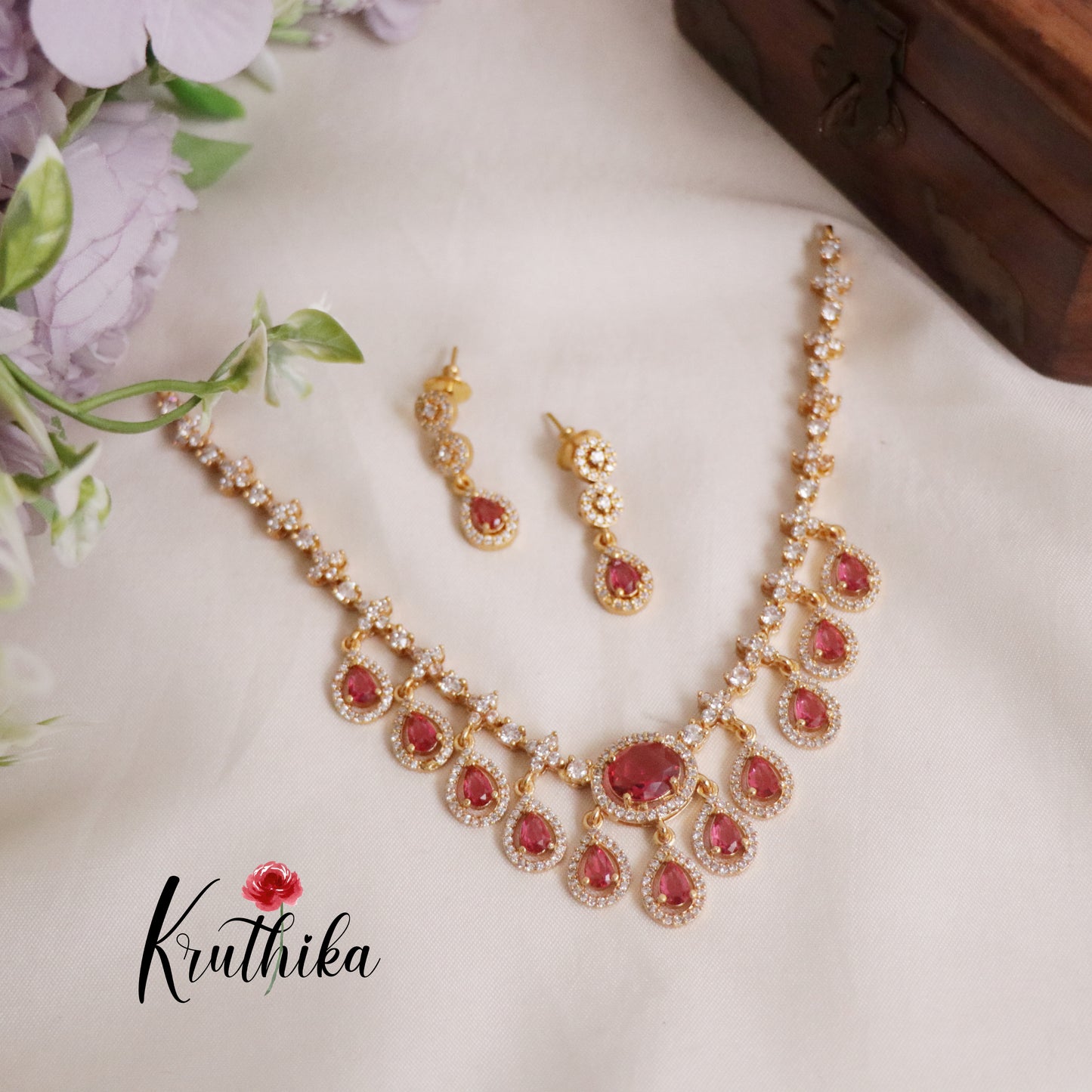 Trendy AD Victorian Necklace NC2193 (Available in 2 Colours)