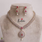 Elegant CZ Sparking Starlight Orchid with Pearl Drops Necklace NC2147 (Available In 3 Colours)