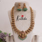 Beautiful Traditional Temple Lakshmi Haaram with Jadau Stones NC2101 (Available in 2 Beads)