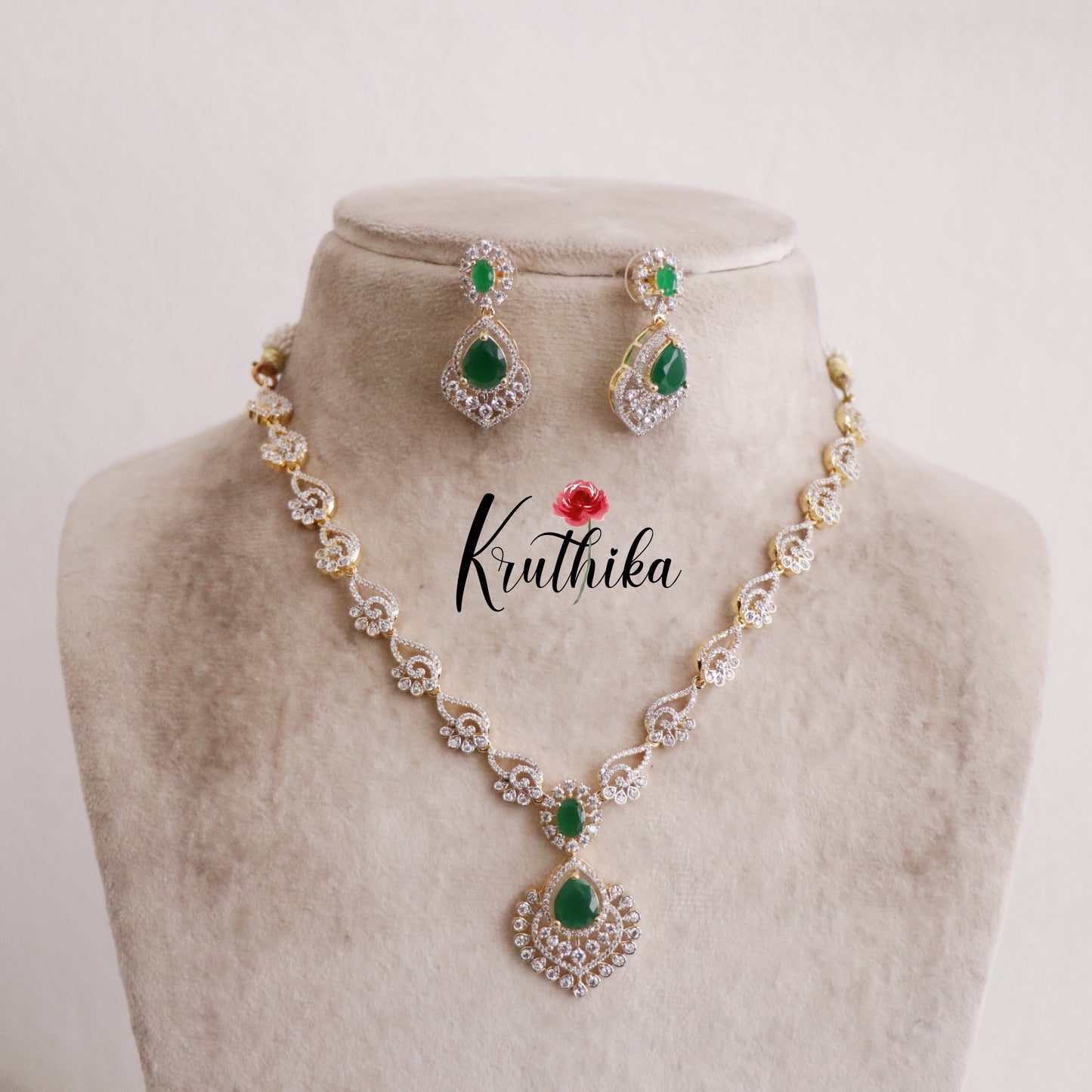 Beautiful Elegant Drop CZ Necklace Set NC2128