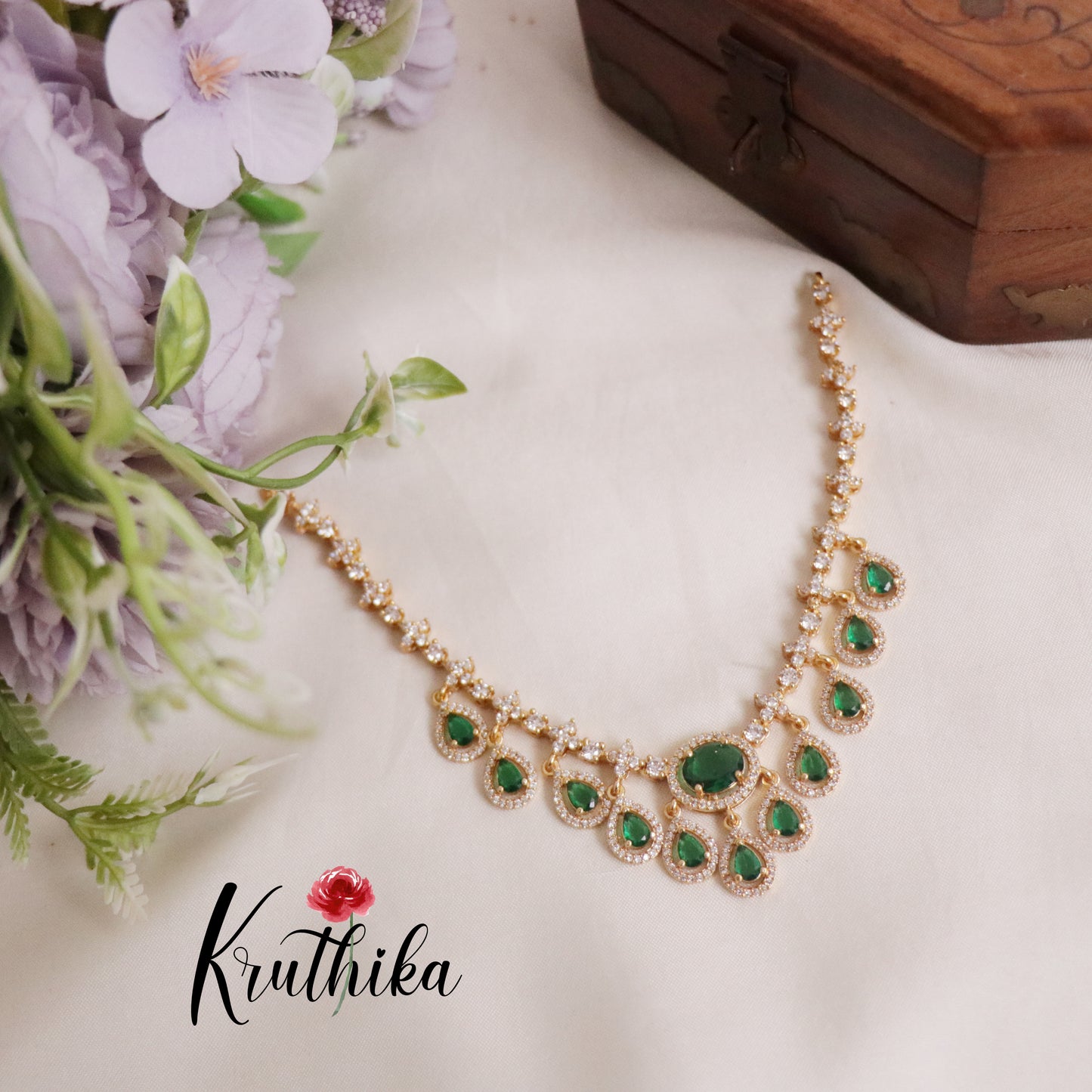 Trendy AD Victorian Necklace NC2193 (Available in 2 Colours)
