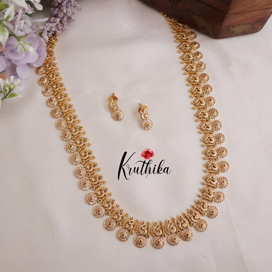 Sparkling Peacock Floral Coin Motifs Haaram LH2031