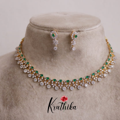 Beautiful Sparkling American Diamond Fringe CZ Necklace NC2136 (Available in 4 Colours)