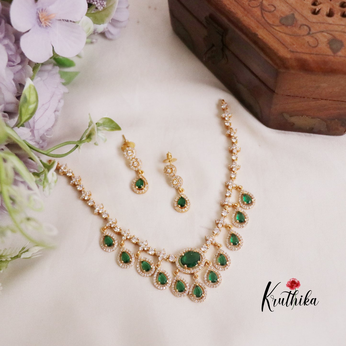 Trendy AD Victorian Necklace NC2193 (Available in 2 Colours)