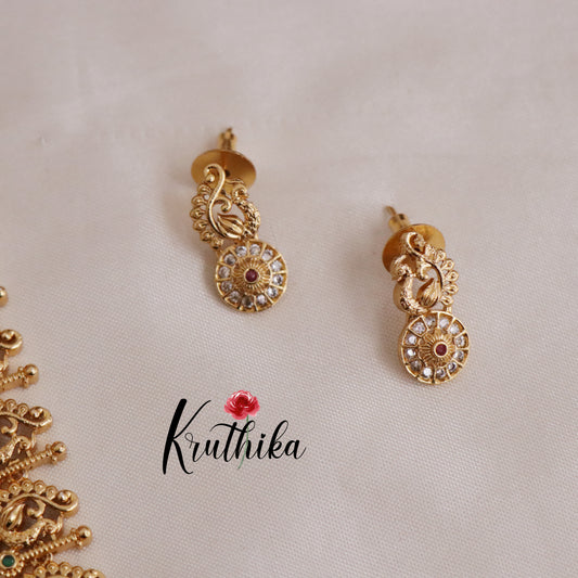 Sparkling Peacock Floral Coin Motifs Haaram LH2031