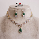 Gorgeous Sparking CZ Floral Design Necklace NC2133 (Available in 3 Colours)